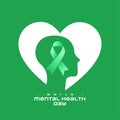 10th october international mental health day heart background design