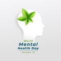 10th october international mental health day poster with human head