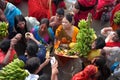 30th October 2022, Kolkata, West Bengal, India. Women are busy by doing ritual during Chhath Puja Royalty Free Stock Photo