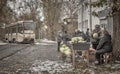 15th of October 2016, Russia, Tomsk, street sellers of vegetables