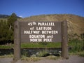 45th Parallel Sign Royalty Free Stock Photo