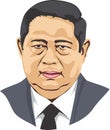 6th President of Republic Indonesia Vector Illustration Susilo Bambang Yudhoyono Royalty Free Stock Photo