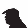 45th President of the United States Donald Trump Portrait Silhouette Icon Royalty Free Stock Photo