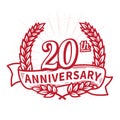 20 years anniversary celebration logotype. 20th anniversary logo. Vector and illustration. Royalty Free Stock Photo