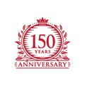 150 years celebrating anniversary design template. 150th anniversary logo. Vector and illustration.