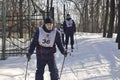 Moscow, Russia, January 2, 2019, sports and mass events in the 154 Separately Commandant Preobrazhensky Regiment, ski competitions