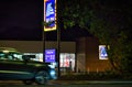 26th of September - Aldi supermarket at night time, ready for the grand opening on 28th of September 2023 in Flitwick, Bedford,
