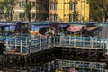 26th September, 2021, Kolkata, West Bengal, India: The only floating market on a big water body of India at Patuli, Kolkata