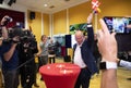 Member of the German parliament (Bundestag) for SSW, Stefan Seidler, celebrating his victory in the election night