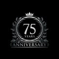 75 years celebrating anniversary design template. 75th anniversary logo. Vector and illustration. Royalty Free Stock Photo