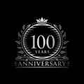 100 years celebrating anniversary design template. 100th anniversary logo. Vector and illustration. Royalty Free Stock Photo