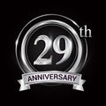 29th silver anniversary logo with ribbon and ring