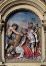 9th Stations of the Cross, Jesus falls the third time, St John the Baptist church in Zagreb, Croatia