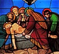 14th Stations of the Cross, Jesus is laid in the tomb and covered in incense Royalty Free Stock Photo