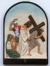 5th Stations of the Cross, Simon of Cyrene carries the cross