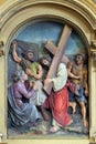 6th Stations of the Cross, Veronica wipes the face of Jesus, St John the Baptist church in Zagreb, Croatia