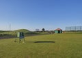 On the 16th Tee of the Championship Course at Carnoustie Golf Links on one late afternoon with the sun dipping low. Royalty Free Stock Photo