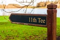 11th Tee sign golf club course in Ireland Royalty Free Stock Photo