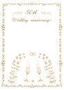 50th Wedding anniversary Invitation beautiful editable vector illustration Royalty Free Stock Photo