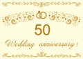 50th Wedding anniversary Invitation.Beautiful il Royalty Free Stock Photo