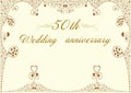 50th Wedding anniversary Invitation illustration Royalty Free Stock Photo