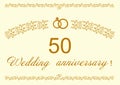 50th Wedding anniversary Invitation. Royalty Free Stock Photo