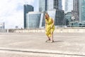 30th woman is learning to skateboard