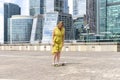 30th woman is learning to skateboard