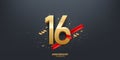 16th Year Anniversary Background Royalty Free Stock Photo