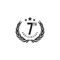 7th year anniversary emblem logo design vector template