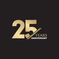 25th Year anniversary emblem logo design vector template Royalty Free Stock Photo