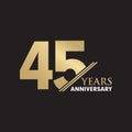 45th Year anniversary emblem logo design vector template Royalty Free Stock Photo