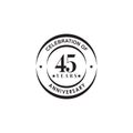 45th year anniversary emblem logo design template