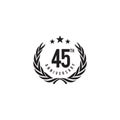 45th year anniversary emblem logo design template Royalty Free Stock Photo