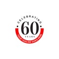 60th year anniversary emblem logo design template Royalty Free Stock Photo