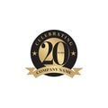 20th year anniversary emblem logo design template Royalty Free Stock Photo