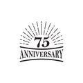 75th year anniversary emblem logo design template