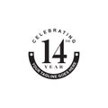 14th year anniversary emblem logo design template