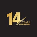 14th year anniversary emblem logo design template