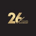 26th year anniversary emblem logo design template