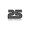 25th year anniversary emblem logo design vector template Royalty Free Stock Photo