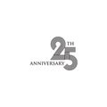 25th year anniversary emblem logo design vector template Royalty Free Stock Photo