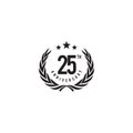 25th year anniversary emblem logo design vector template Royalty Free Stock Photo