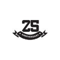 25th year anniversary emblem logo design vector template Royalty Free Stock Photo