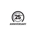 25th year anniversary emblem logo design vector template Royalty Free Stock Photo