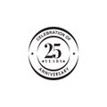 25th year anniversary emblem logo design vector template Royalty Free Stock Photo