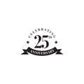 25th year anniversary emblem logo design vector template Royalty Free Stock Photo