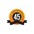 45th year anniversary emblem logo design vector template Royalty Free Stock Photo