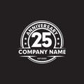 25th year anniversary emblem logo design vector template Royalty Free Stock Photo