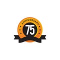 75th year anniversary emblem logo design vector template